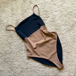 Mara Hoffman Color Block Low Back One Piece Swimsuit